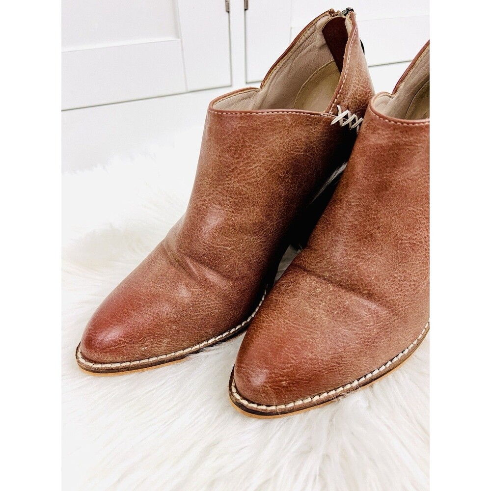 Lot of 2 ARider Girl Brown & Green Oiled Vegan Leather Wooden Ankle Boots Sz 7.5 - Picture 4 of 15